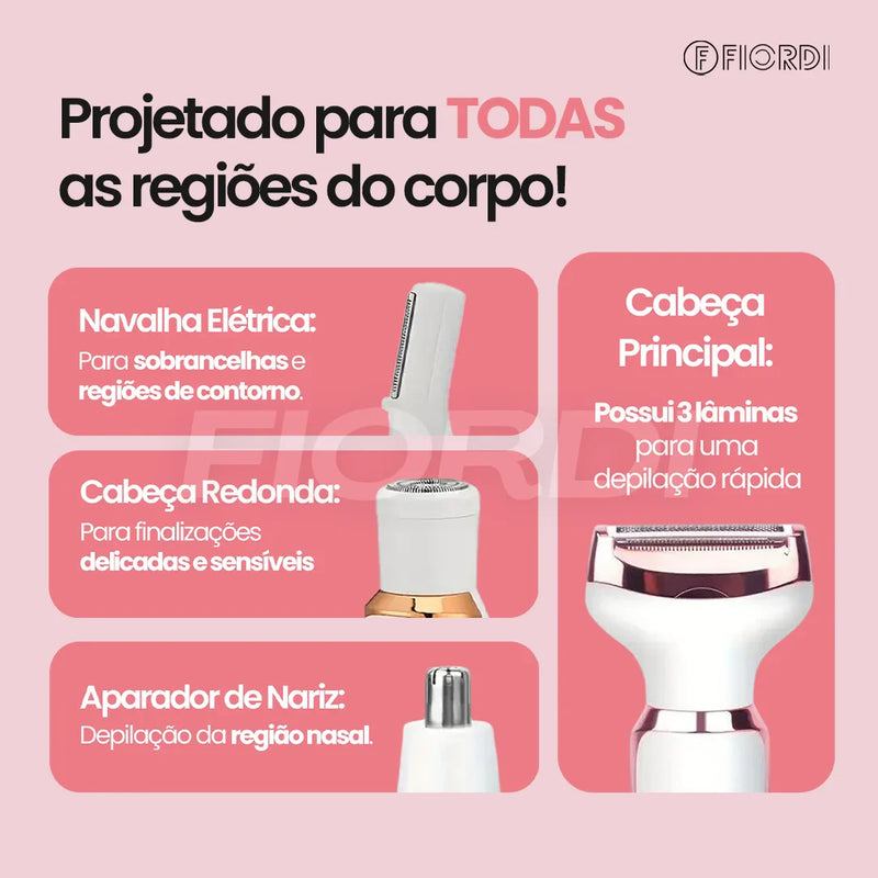 Depilador Elétrico 4 em 1 - DermaFlex®