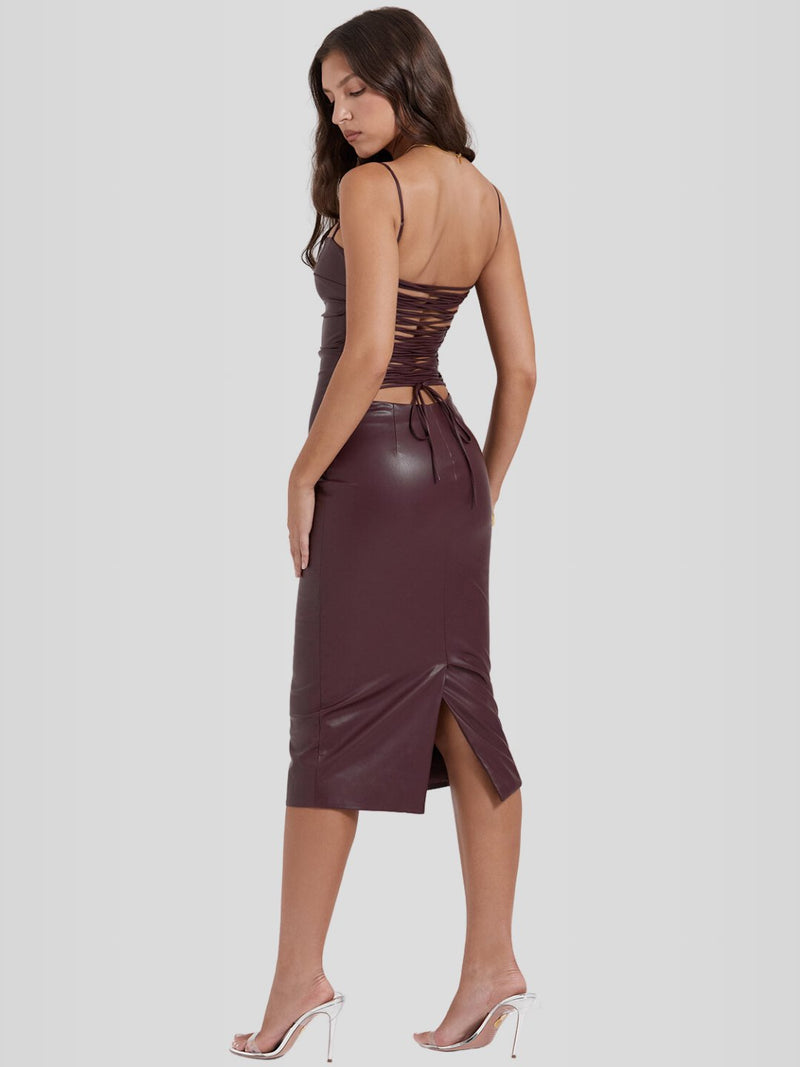 Vestido em Couro Helena